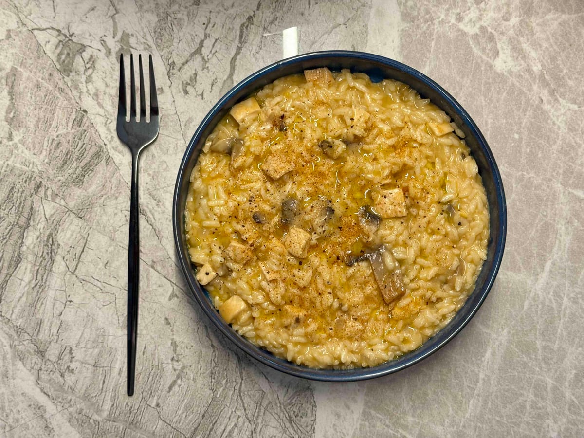 Chicken and mushroom risotto