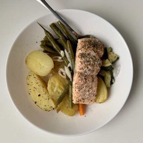 baked salmon with vegetables
