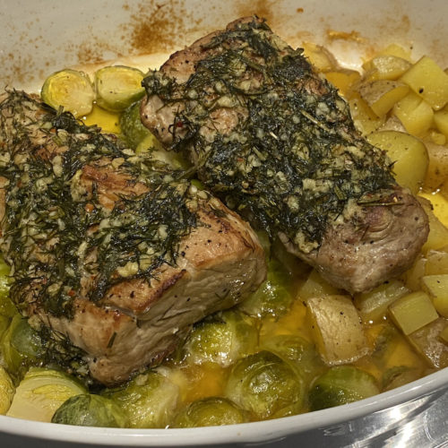 Herb crusted pork tenderloin overly simplified