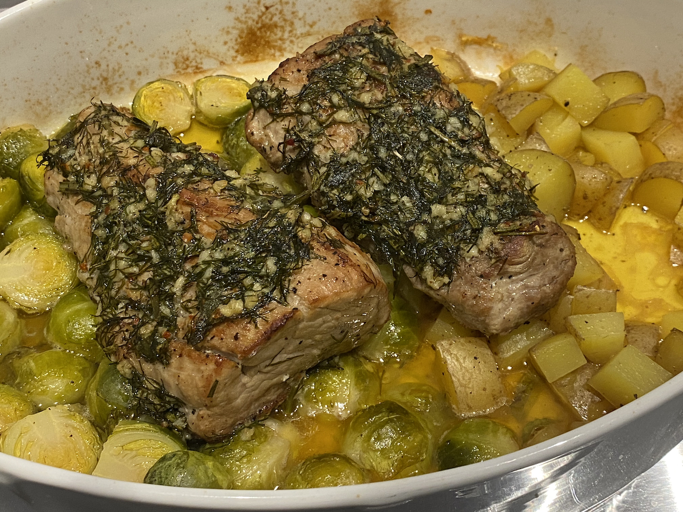 Herb crusted pork tenderloin overly simplified